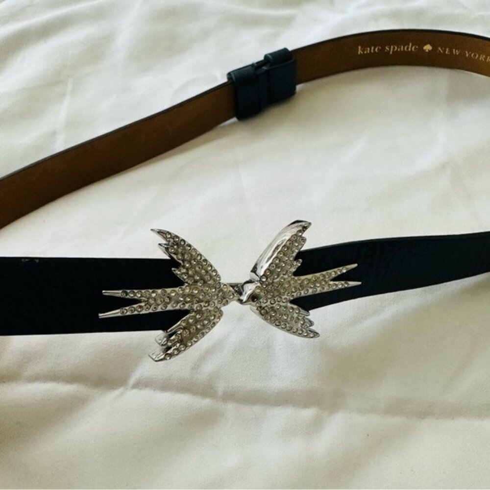 Kate Spade Kissing Bird Belt Dark blue Rhinestones In the Hoop XS/S - Picture 4 of 15